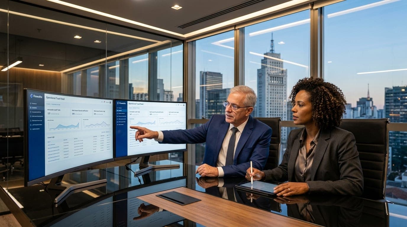 Cada ação com trilha e auditoria.